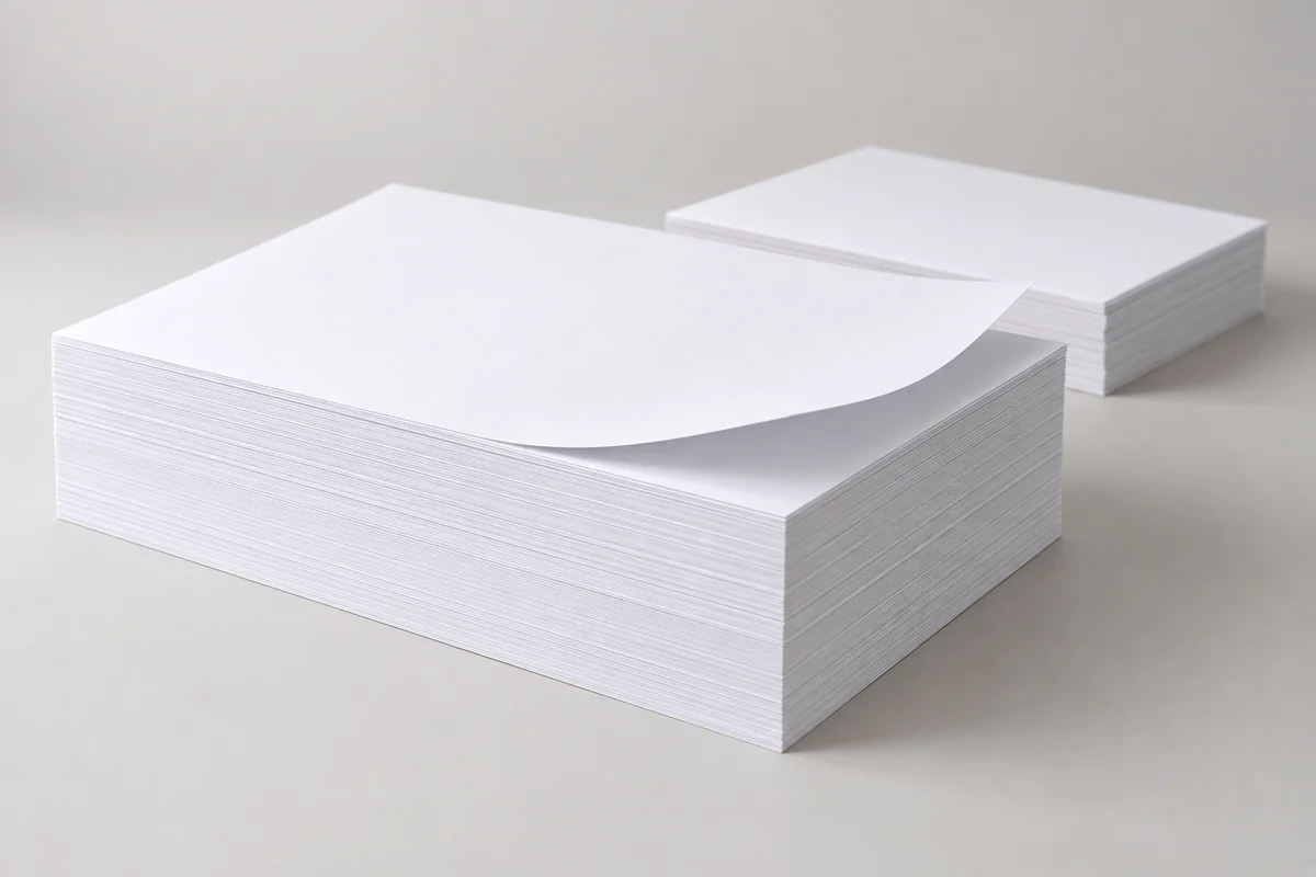 KI-generierte Ansicht von Kopierpapierstapeln